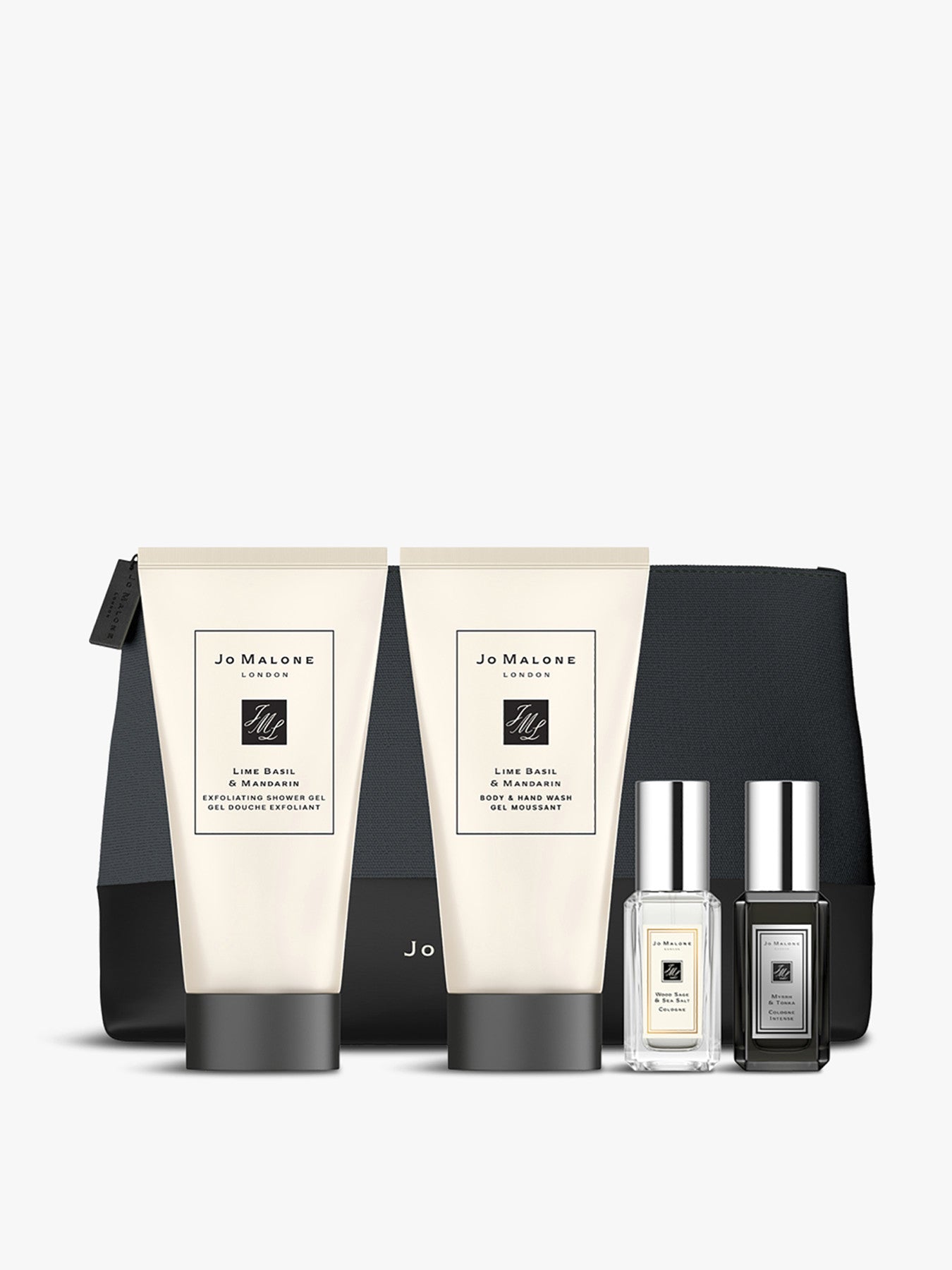 London Men'S Travel Kit: Lime Basil & Mandarin Body & Hand Wash + Lime Basil & Mandarin Exfoliating Shower Gel