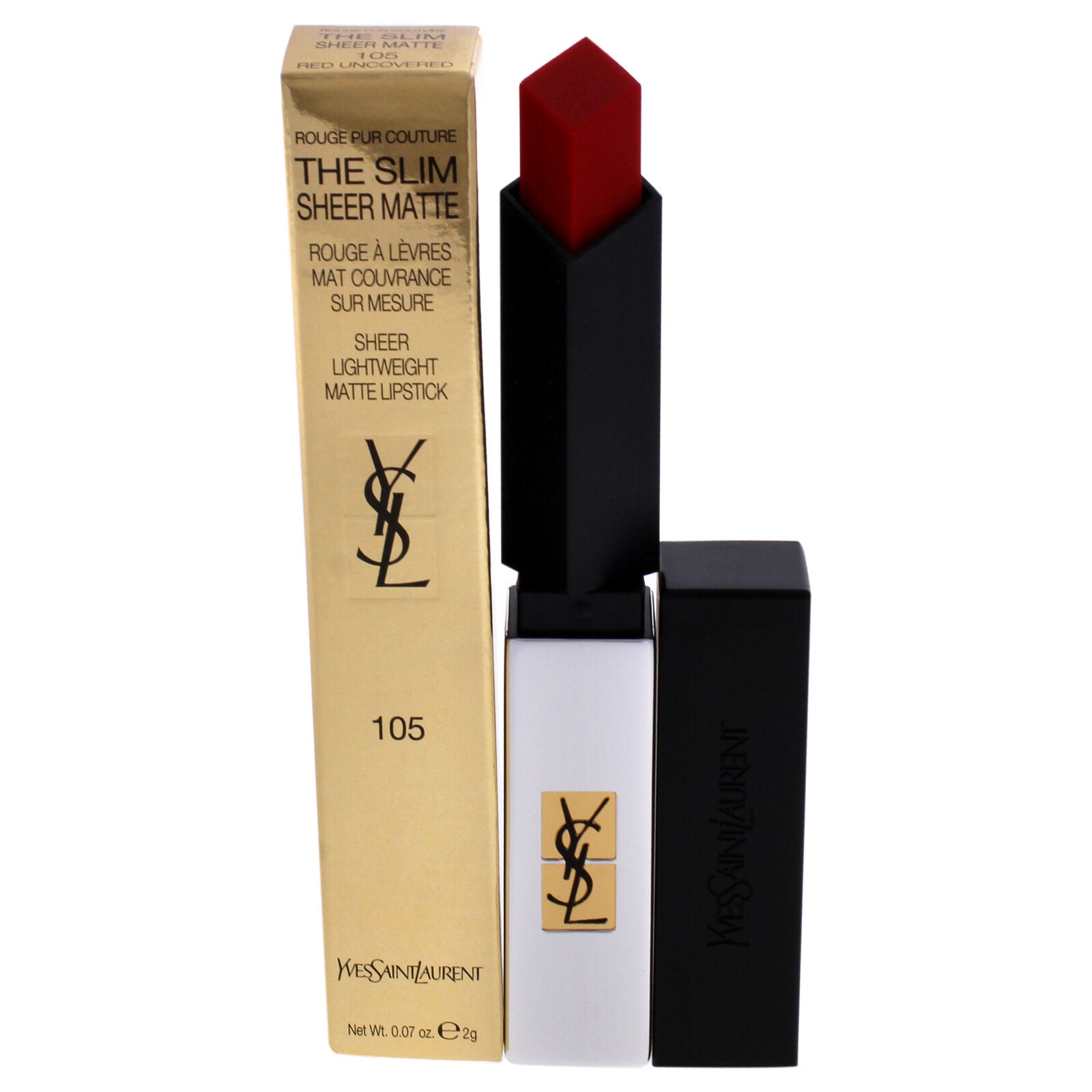 Yves Saint Laurent W Rouge Pur Couture The Slim Sheer Matte 105 Rosso scoperto 2 Gr